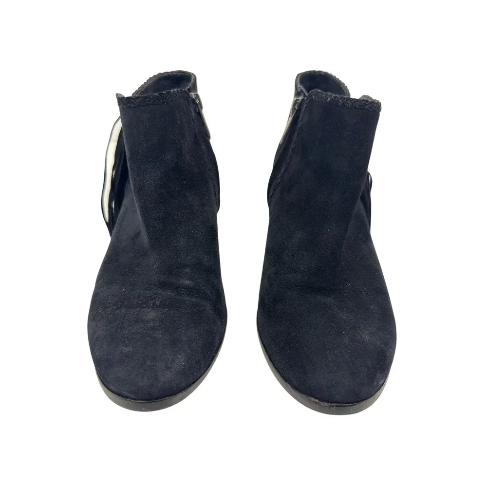 Sam Edelman Paige Black Suede Fringe Ankle Boots Western Booties Women 7M